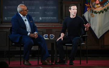 Facebook CEO Mark Zuckerberg speaks at Georgetown University