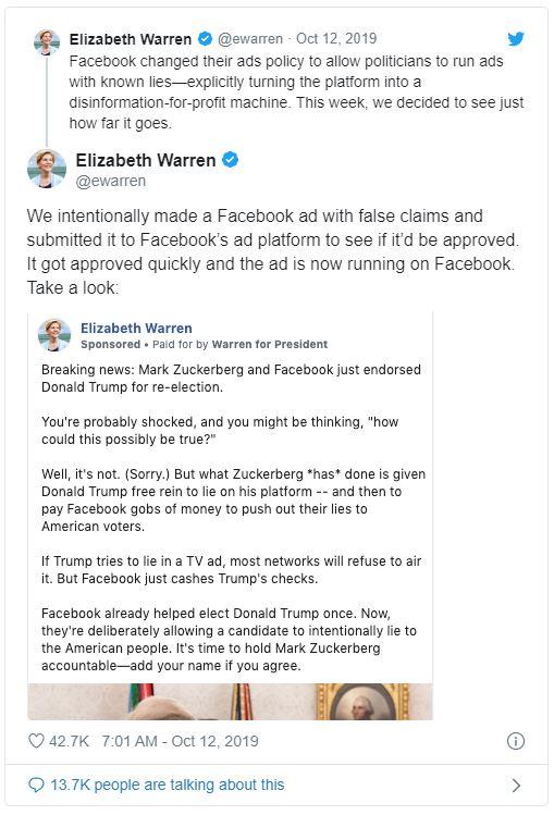 Elizabeth Warren on Twitter