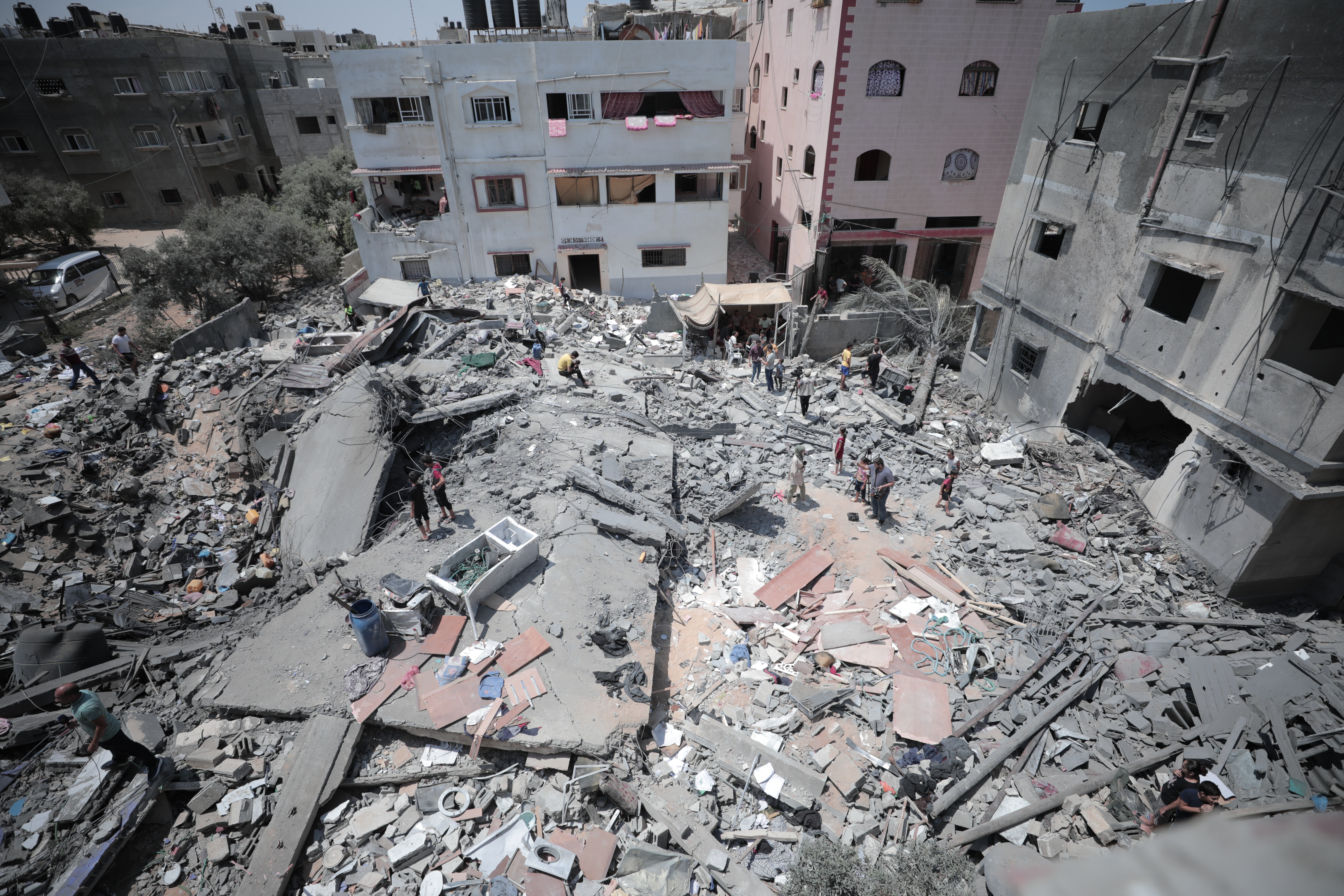 Rubble and destruction in Gaza