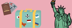 graphic of statue of liberty and suitcase 