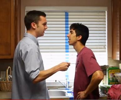 Two young men arguing image link to story