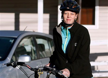 Nurse Kaci Hickox leaves her home on a rural road in Fort Kent, Maine.