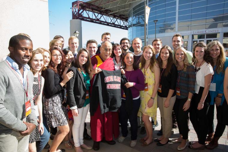 SCU students meet the Dalai Lama.