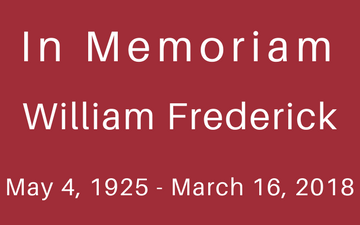 William Frederick text graphic, in memoriam, business ethics pioneer