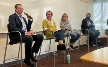 Brian Green speaks on a panel at SCU faculty development event on Feb. 6, 2024.