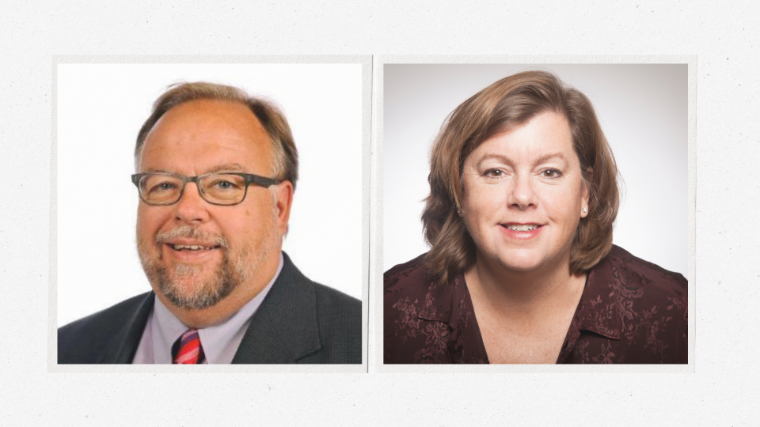 Don Heider, former executive director, and Ann Skeet, interim executive director, both at the Markkula Center for Applied Ethics.