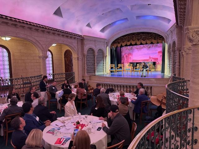Participants gather for a collaborative discussion, The Biggest Hopes and Challenges for AI presented by Mike Markkula, Aalto University, and The Markkula Center for Applied Ethics at Santa Clara University, and hosted by the Markkula Family on Wednesday, Feb. 12, 2025.