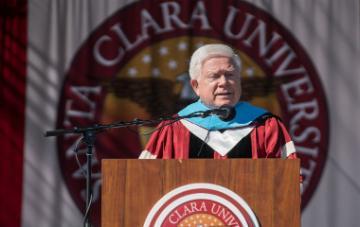 Kirk Hanson at Santa Clara University's 2018 Commencement