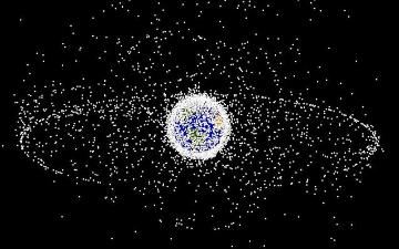 Generated image of debris in space. Photo credit: WikiImages/Pixabay
