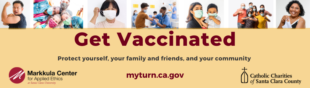 Image of people getting vaccinated, wearing facemasks, and showing vaccination. Get Vaccinated and Protect Yourself; Your Family, and Friends.