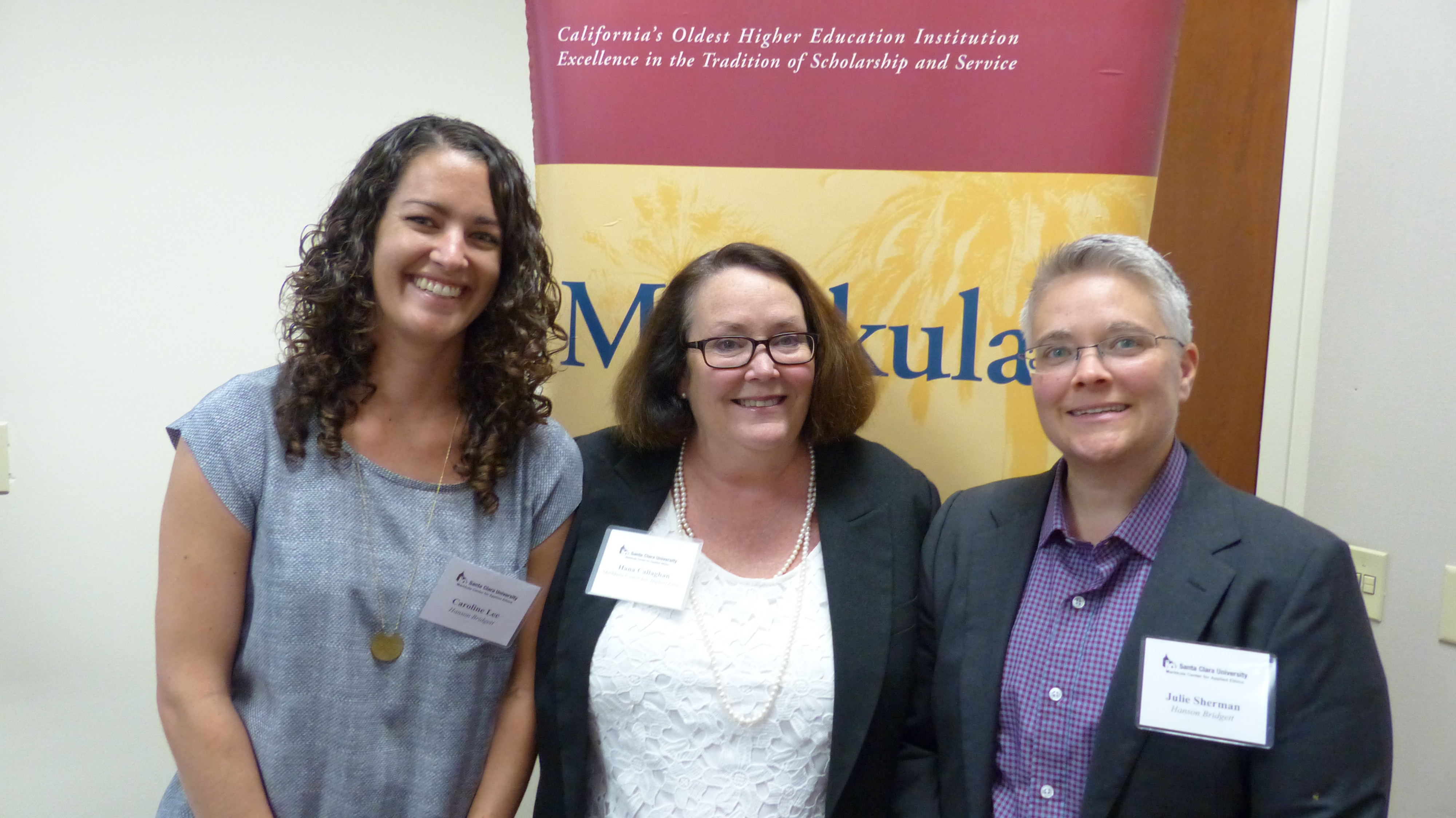 Hana Callaghan, Julie Sherman, and Caroline Lee at the August 21, 2015 Public Sector Roundtable