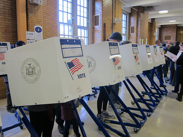 People voting at polling place