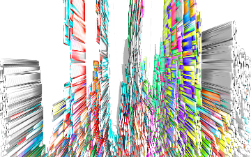 Sharp colorful lines resembling cyberspace formed as an outline of a cityscape image link to story
