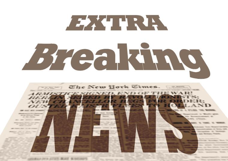 A folded copy of the New York Times overlayed with the words, 