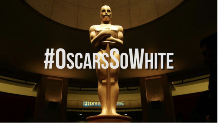 Viral Twitter hashtag coined by April Reign following the 87th Academy Awards, photo courtesy of the LA Times.
