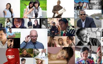 inclusive and diverse collage of professional headshots 