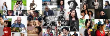 inclusive and diverse collage of professional headshots 