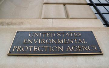 Sign on building. Environmental Protection Agency image link to story