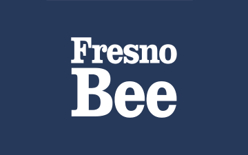 Fresno Bee logo on a dark blue background. image link to story