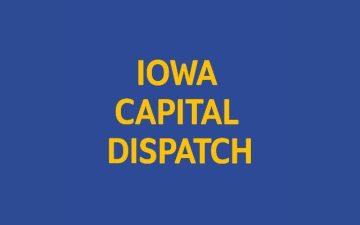 Iowa Capital Dispatch text on blue background. image link to story