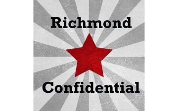 Richmond Confidential Logo with red star and grey radial background. image link to story
