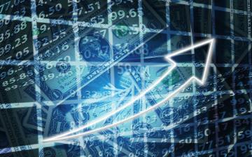 Graph with upward arrow and dollar sign indicating increase in exchange rate. image link to story