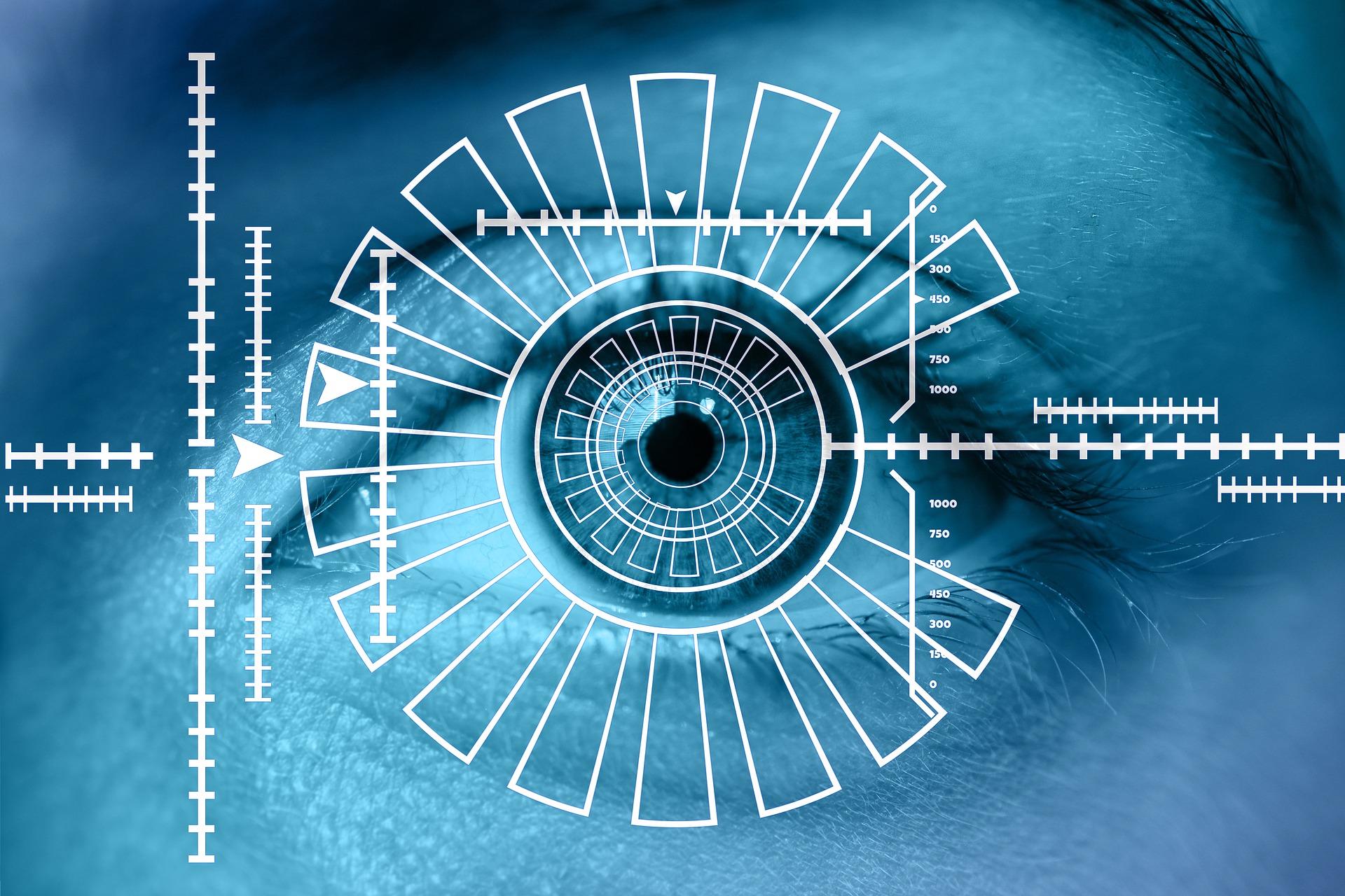 iris scan technology collecting data from human eyeball