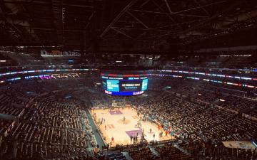 Views from the upper Deck of a Los Angels Lakers Game in early December. image link to story