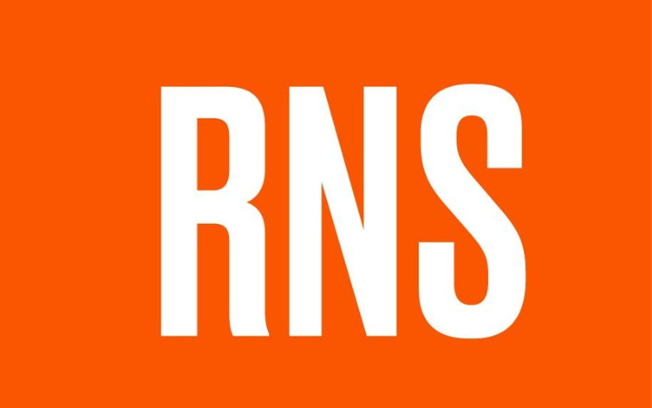 Logo for Religion News Service. Orange background with white letters RNS.