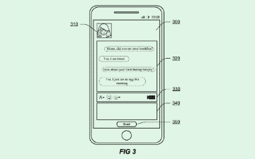 Phone screen with light green background image link to story