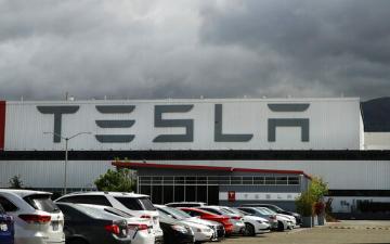 Tesla plant, in Fremont, Calif