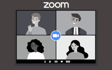 Screenshot of a Zoom meeting with four participants profile pictures. image link to story