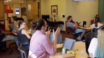 Students of the Summer Institute in Technology Ethics participating in discussion.