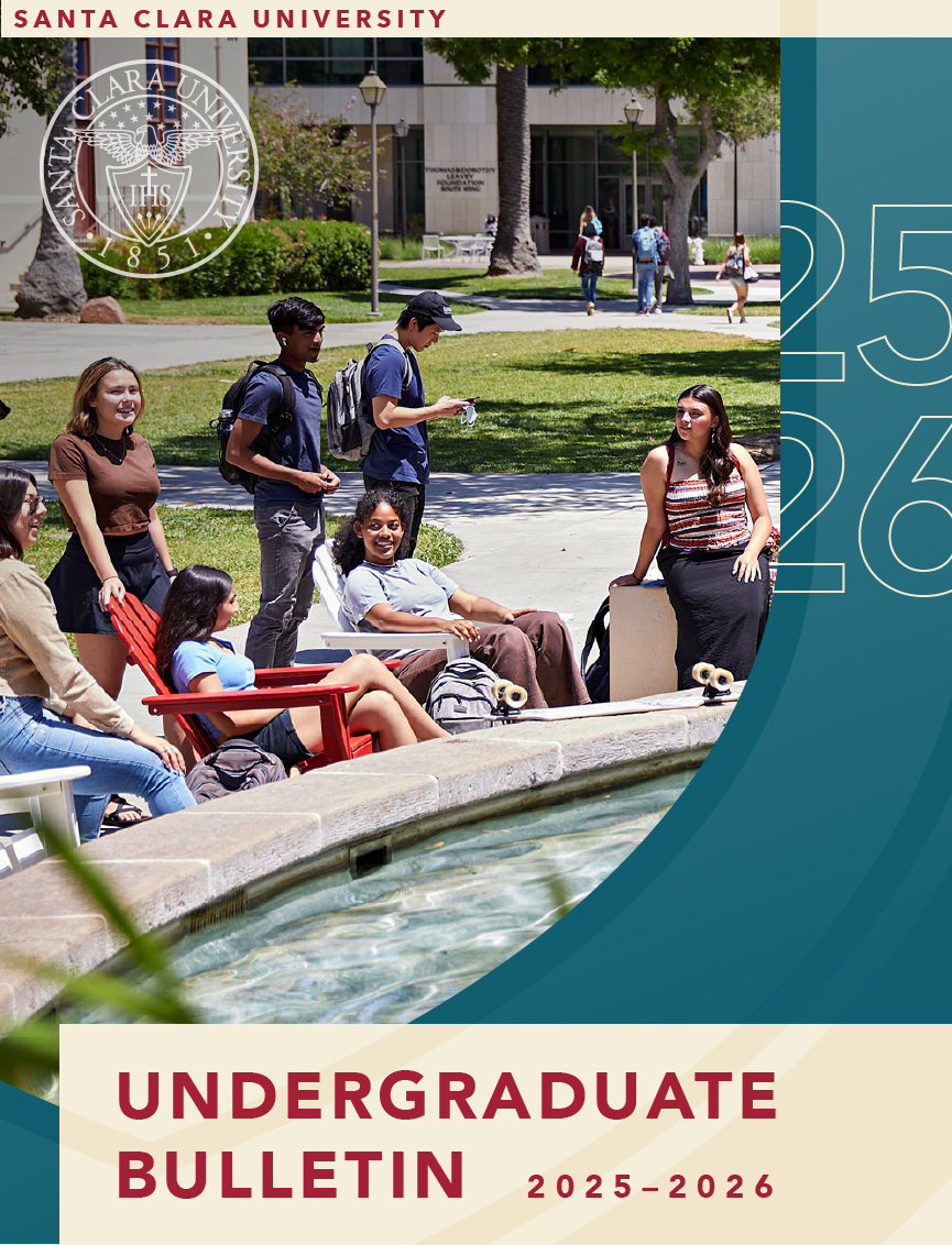 Students sitting outdoor around the water fountain
