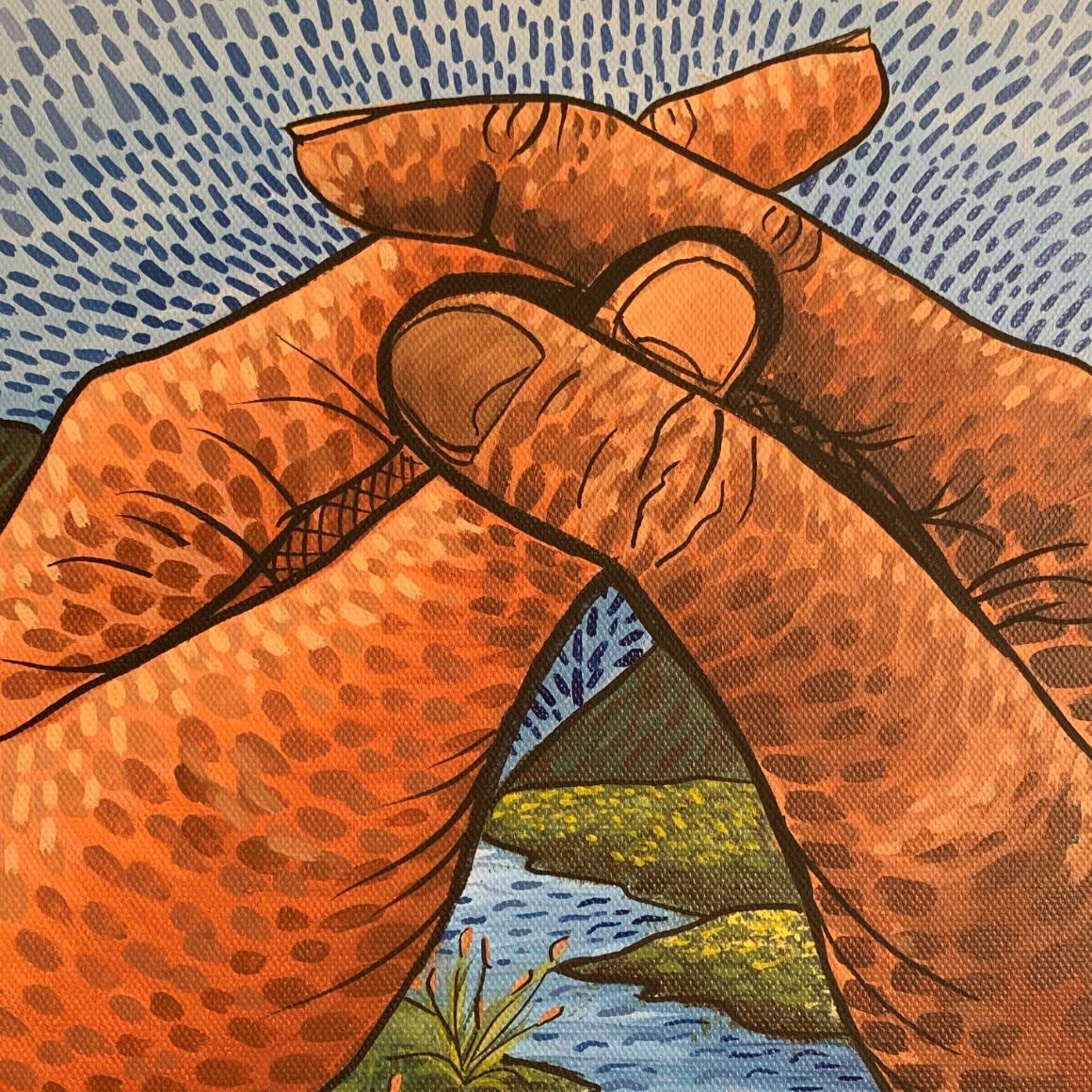 Square Art Holding on Together