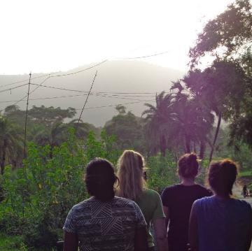 Sri and friends walking