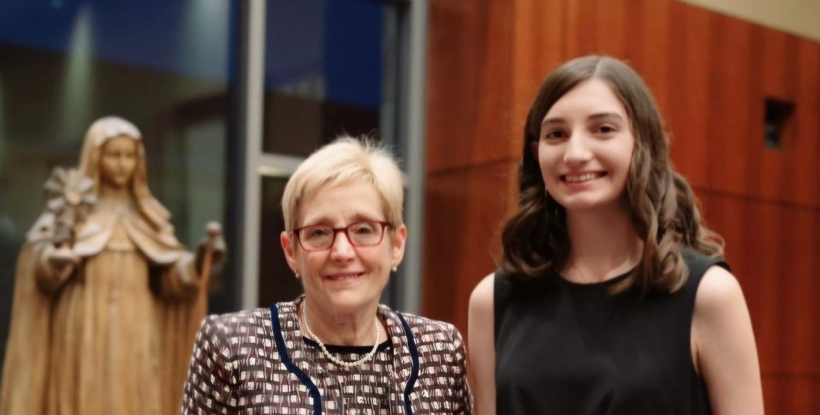 Zoe Barton 24 & Julie Sullivan, president of SCU