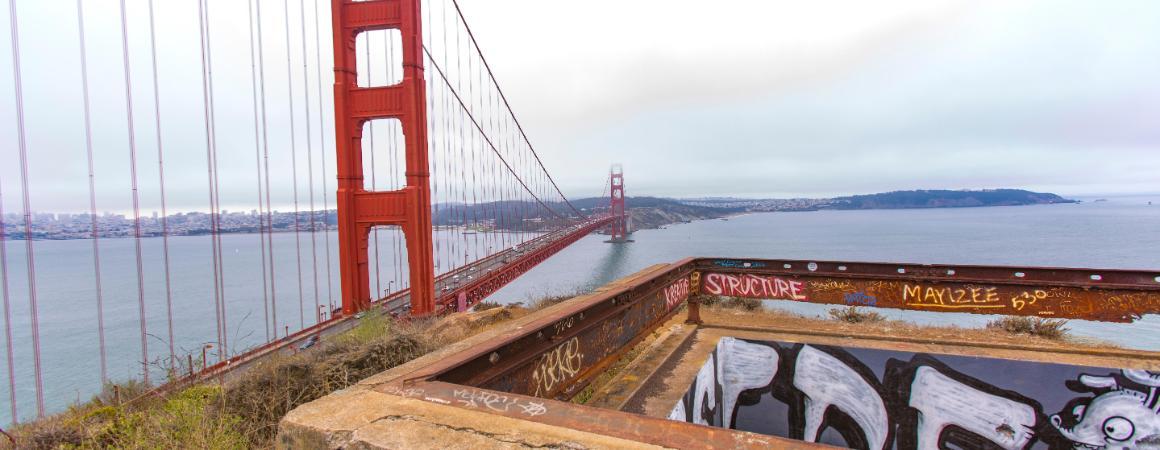 SF Golden Gate Bridge with Graffiti