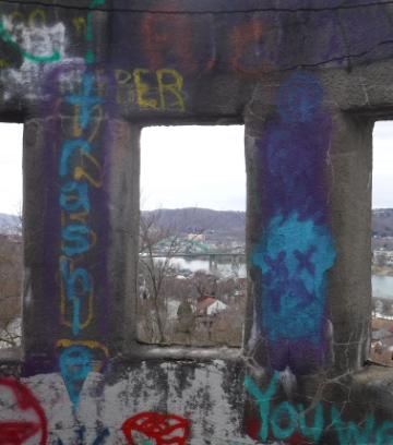 Appalachia view with graffiti