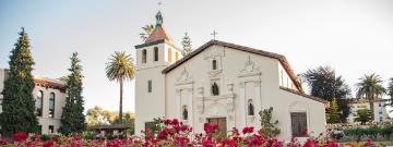 Mission Church with Roses 