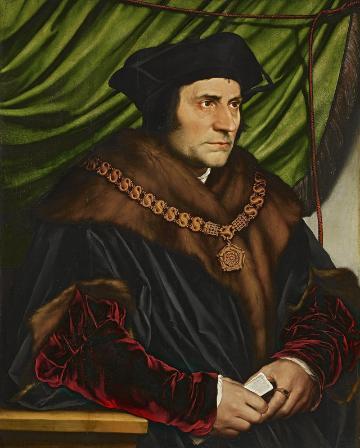 Sir Thomas More by Hans Holbein the Younger, wearing ornate clothing.