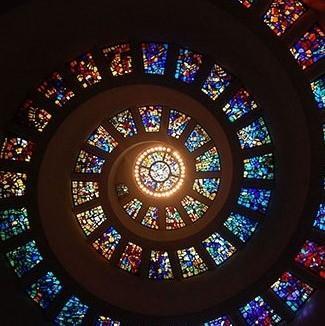 Spiral stained glass square 