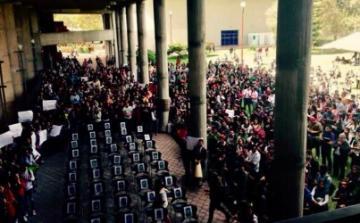Ibero Puebla student protest in solidarity with the 43 students from Ayotzinapa