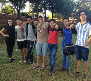 Anthony Hascheff 15 in Paraguay with friends