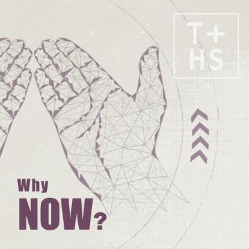 Line drawing of raised hands, text Why NOW?.