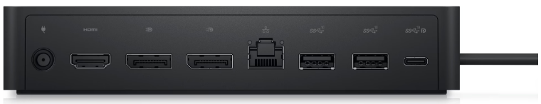 An image of the back of the Dell Universal Dock model UD22 showing the available ports.