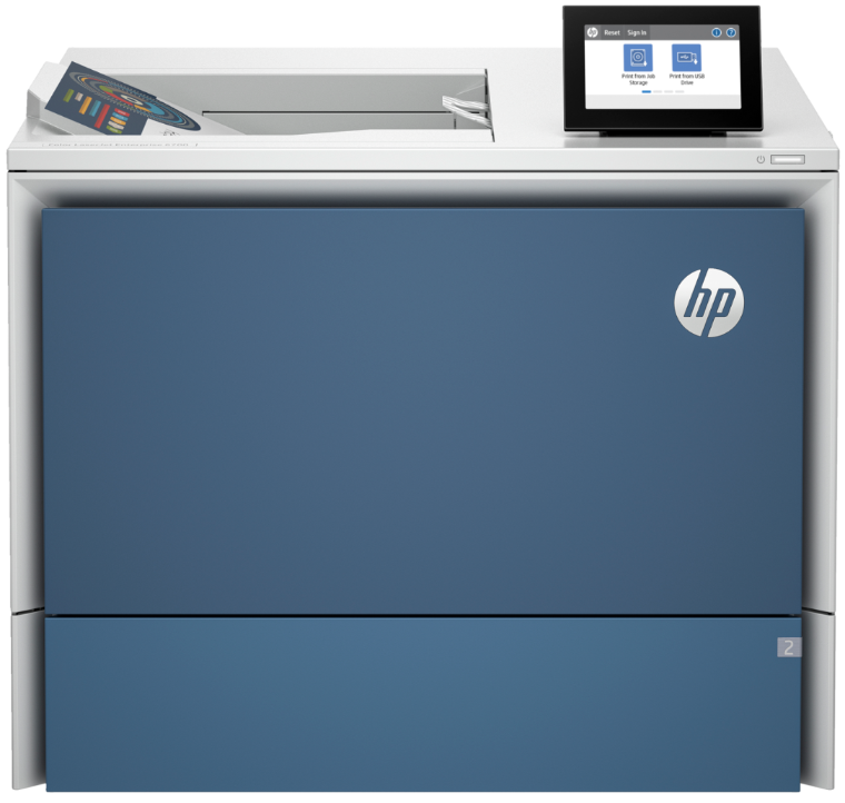 Image of the HP Color LaserJet Enterprise 6701dn printer showing the front view.