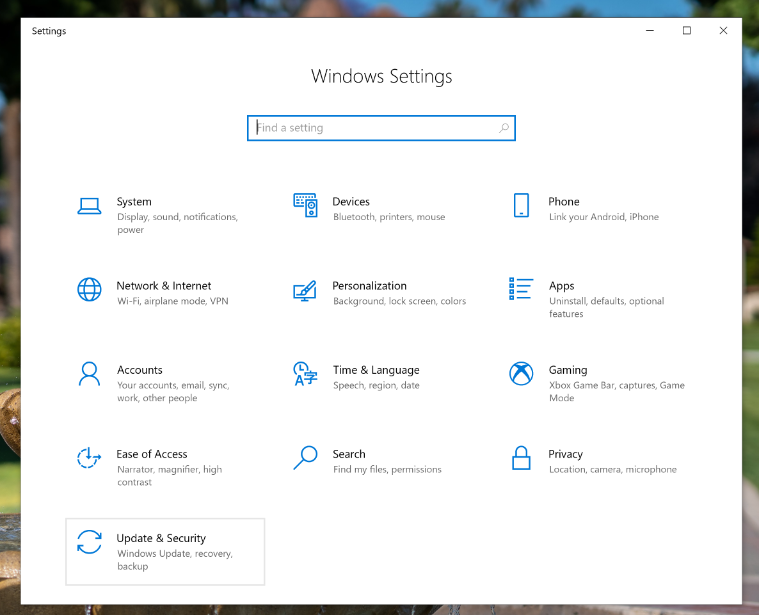 An image of the Windows 10 