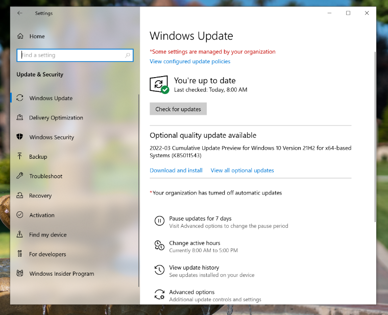 An image of the Windows 10 