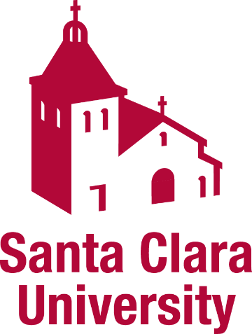 One of the official logos of Santa Clara University (Mission Church with Santa Clara University written below it)